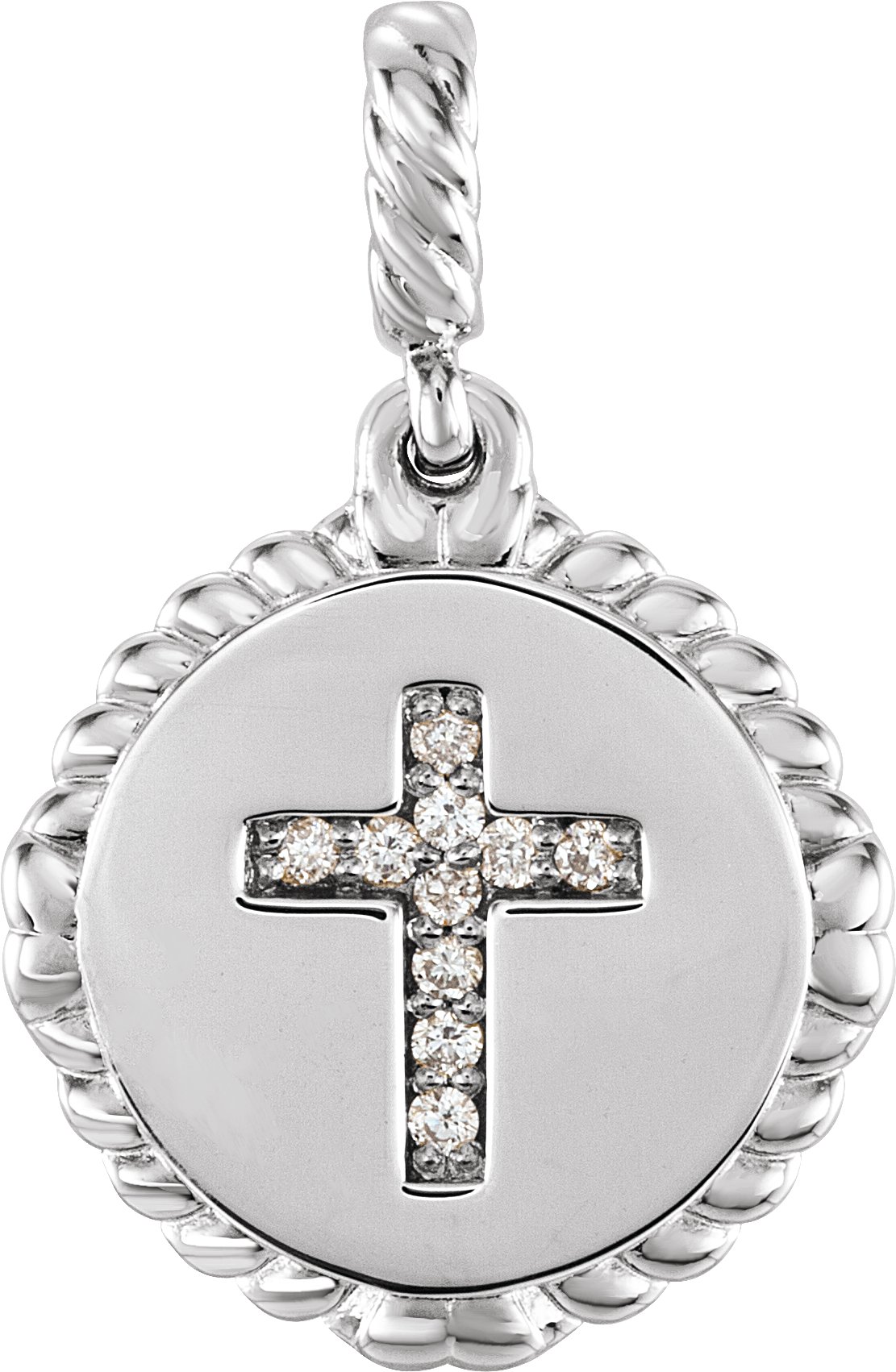 Accented Cross Disc Necklace or Pendant