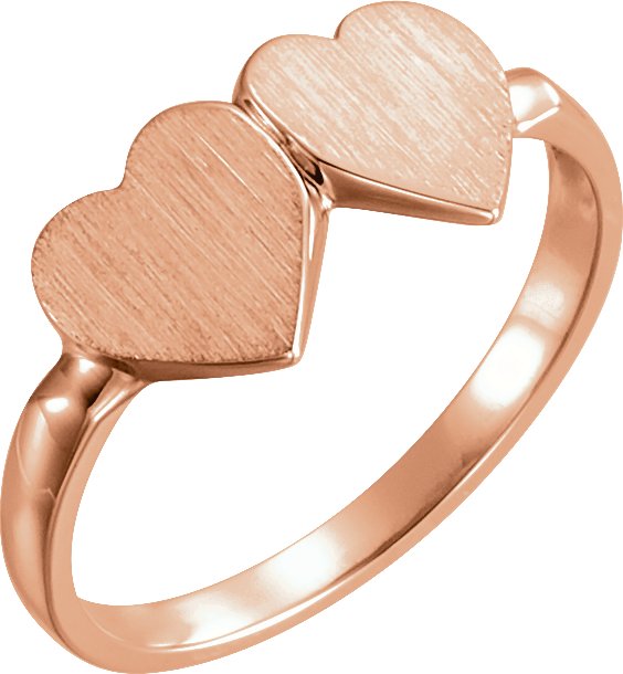 Double Heart Signet Ring