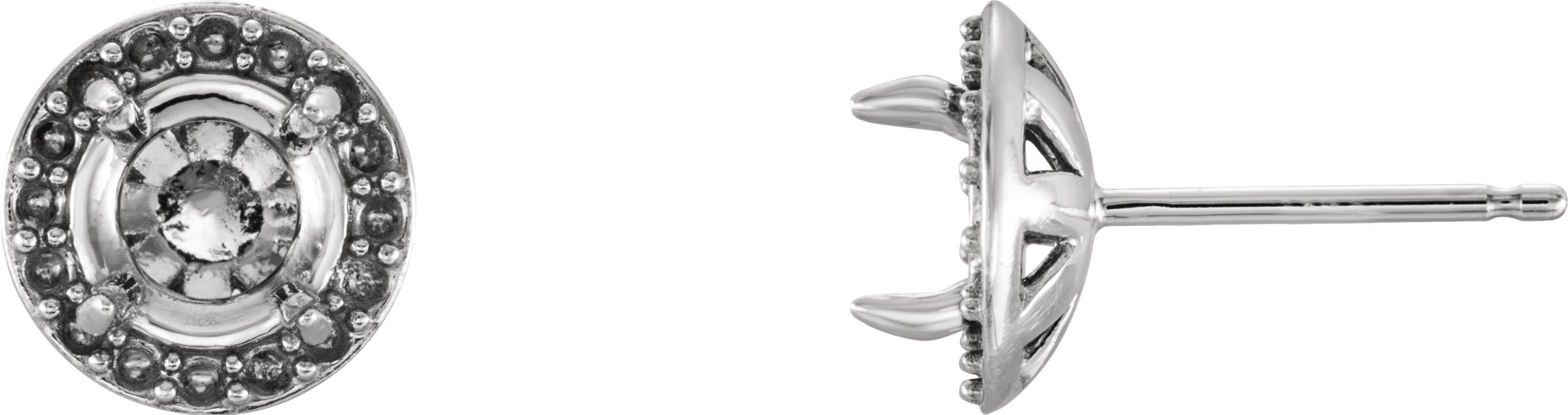 Round 4-Prong Halo-Style Earrings