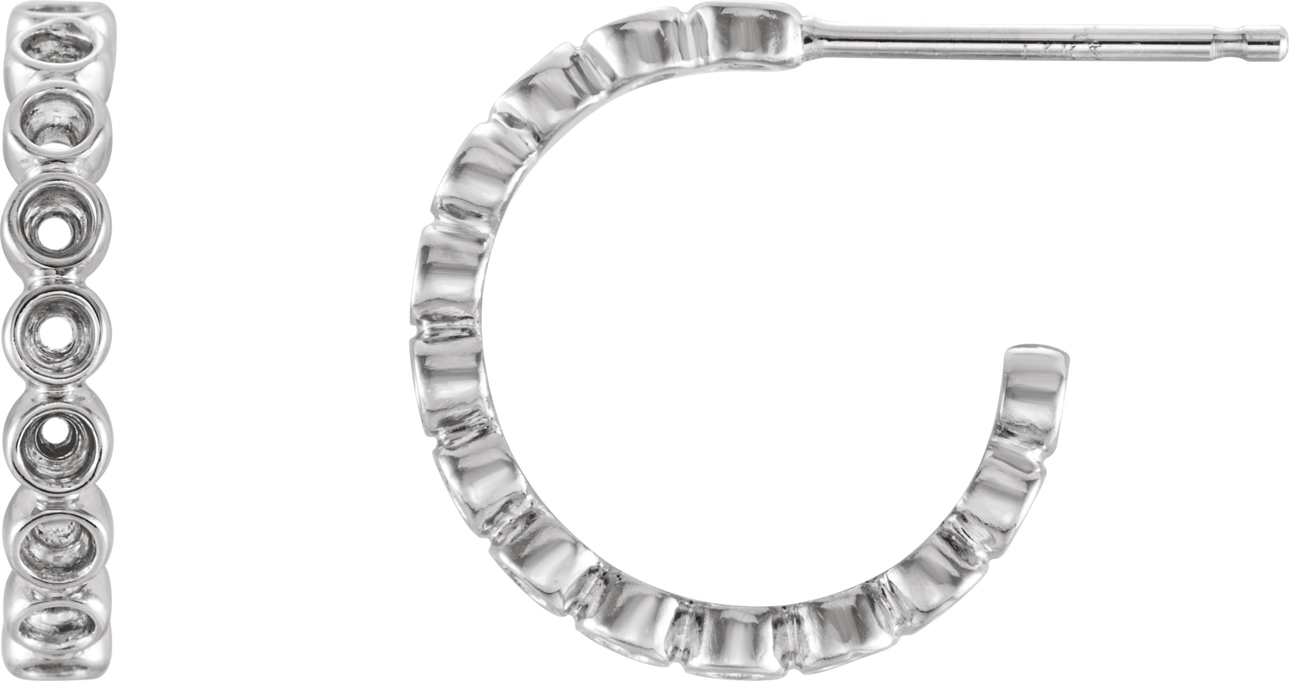 Bezel-Set Hoop Earrings