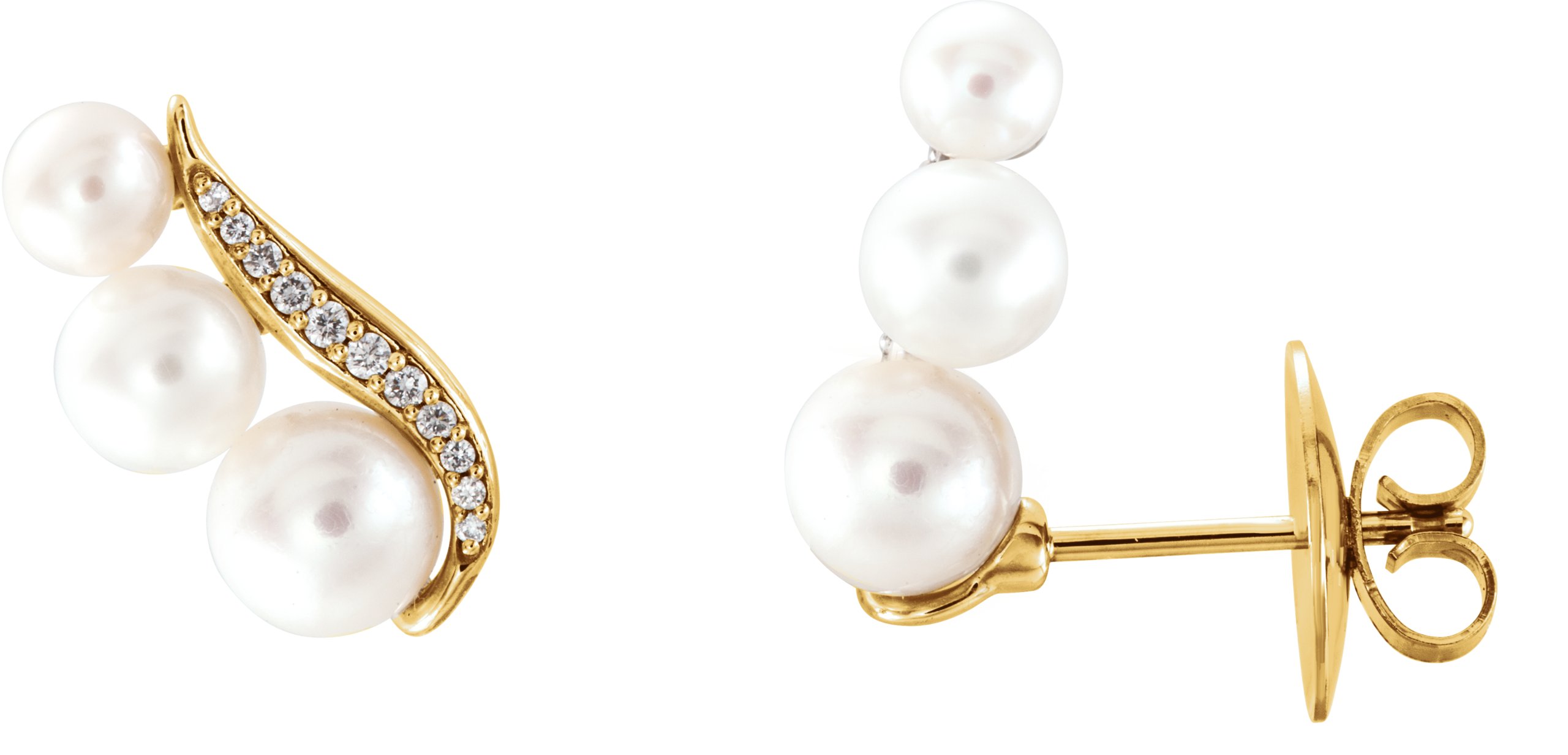 Accented Pearl Ear Climbers