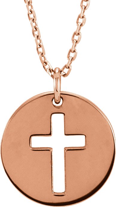 Pierced Cross Disc Necklace