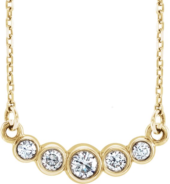 Graduated Bezel-Set Necklace or Center