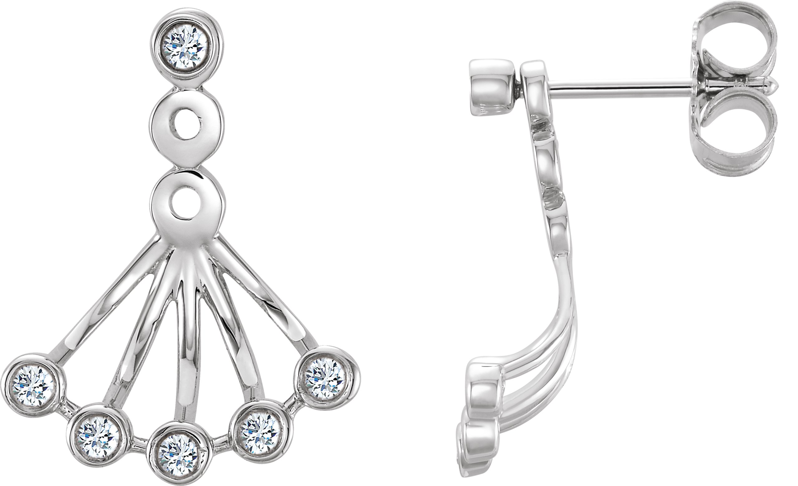 Bezel-Set Fan Earrings