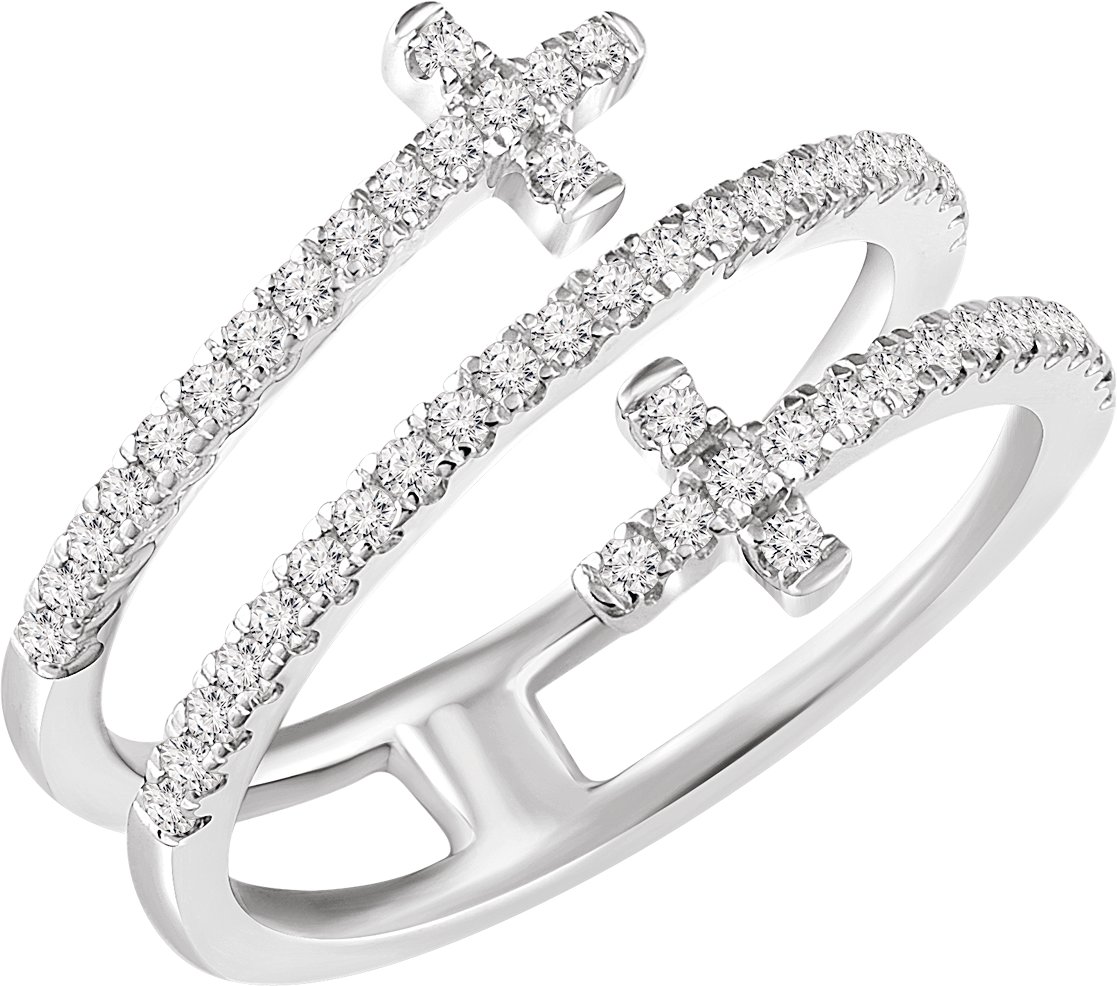 Accented Sideways Cross Ring
