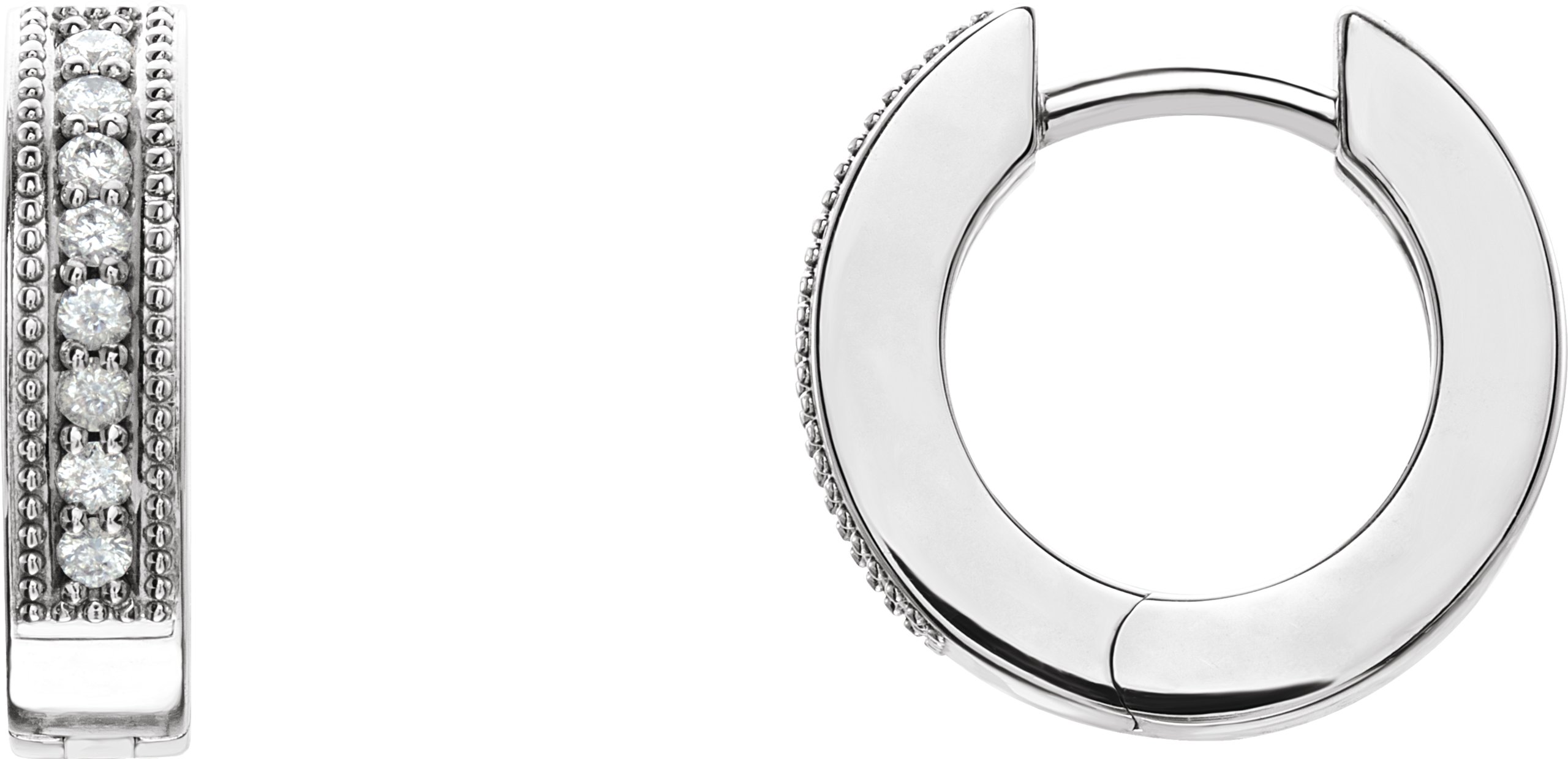 Accented Milgrain Hoop Earrings