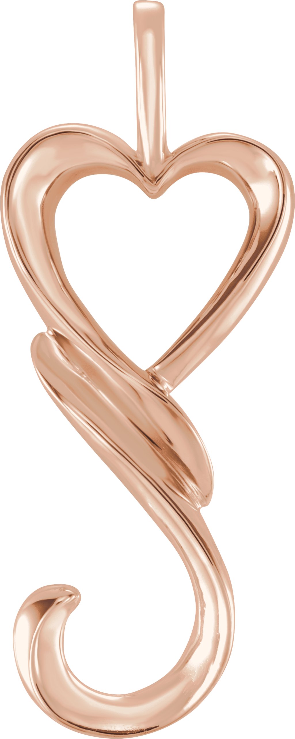 14K Rose Heart Pendant
