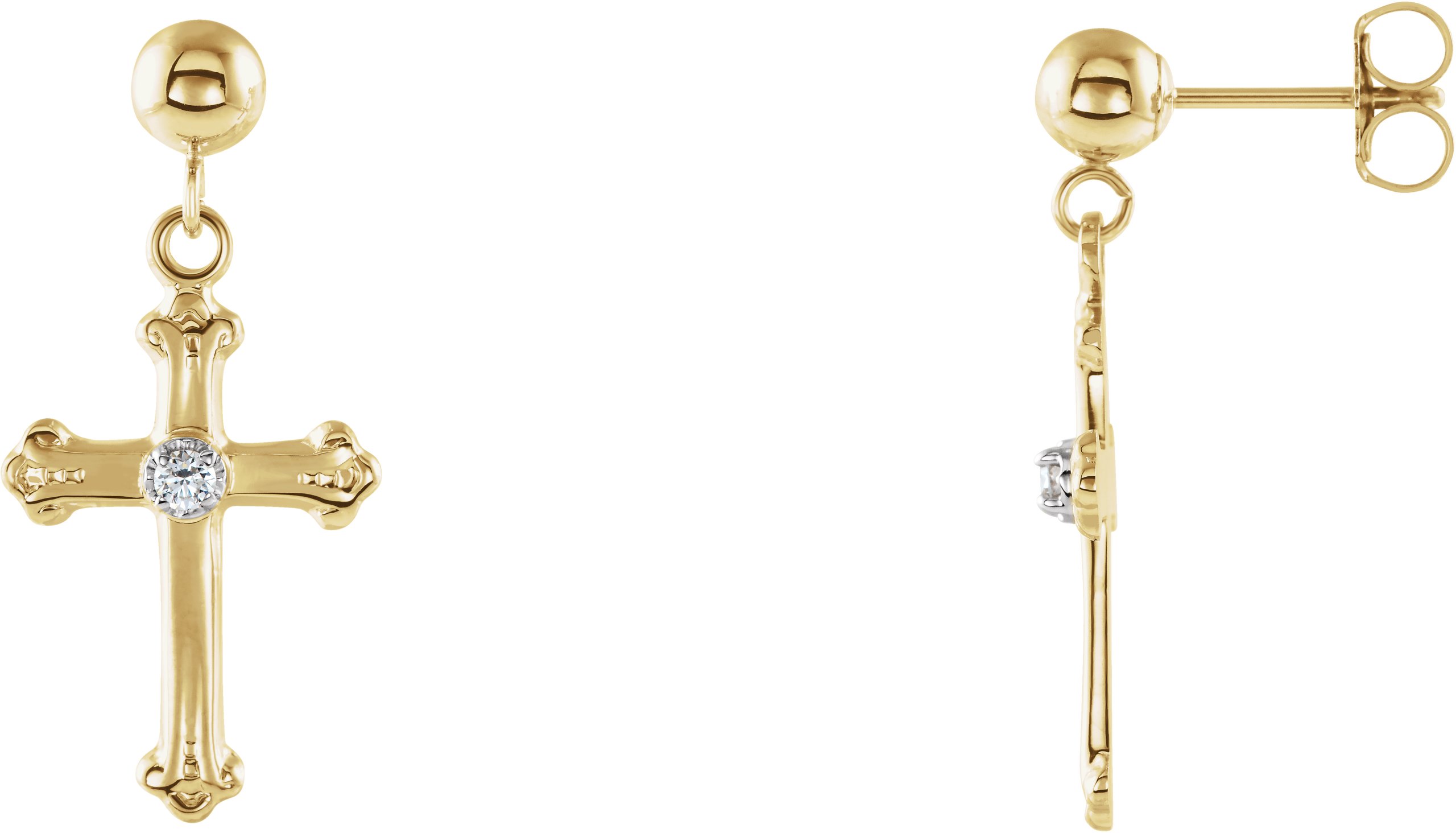 Cross & Ball Earrings