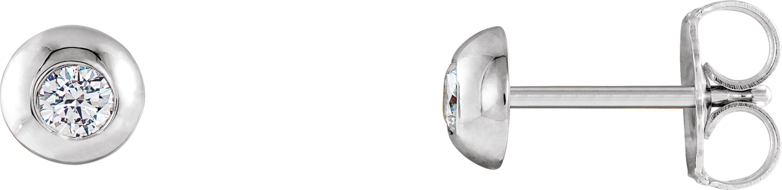Round Bezel-Set Stud Earrings