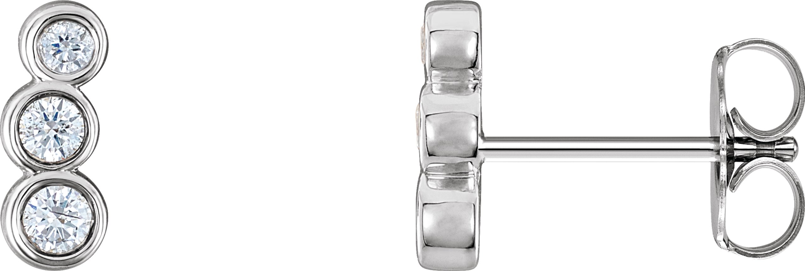Petite Three-Stone Ear Climbers