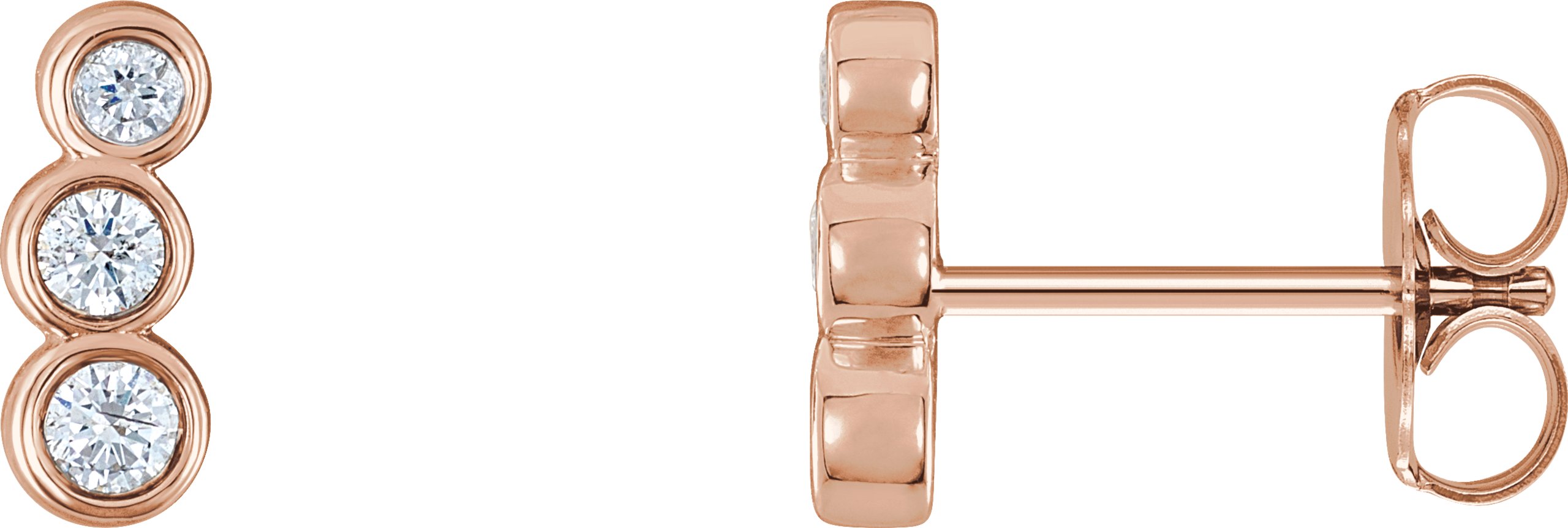 Petite Three-Stone Ear Climbers