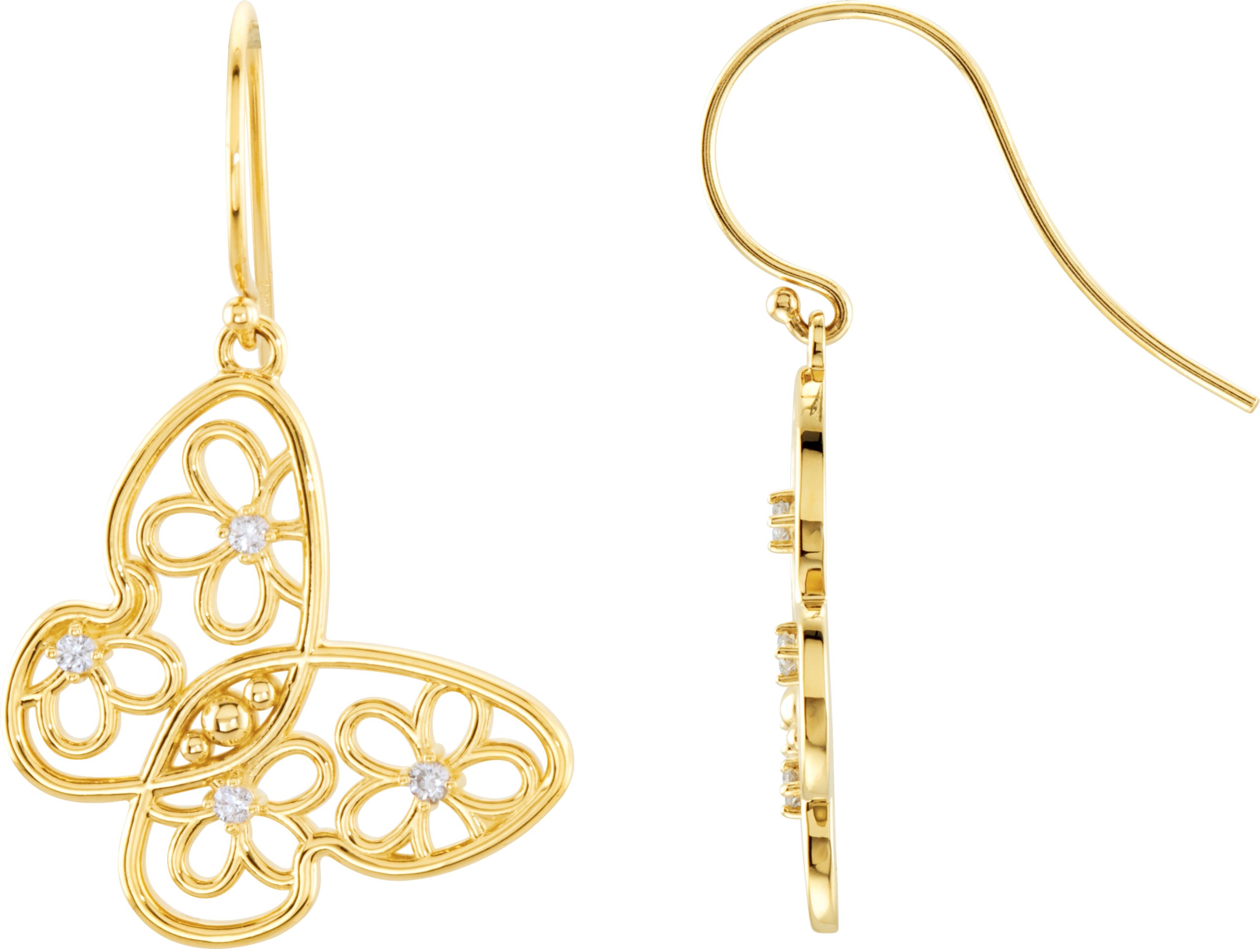 Floral Butterfly Earrings