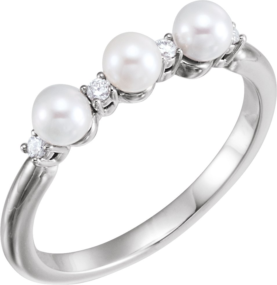 Three-Stone Pearl Ring