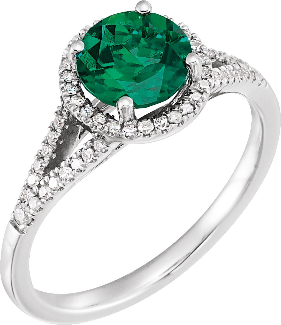 Halo-Style Birthstone Ring