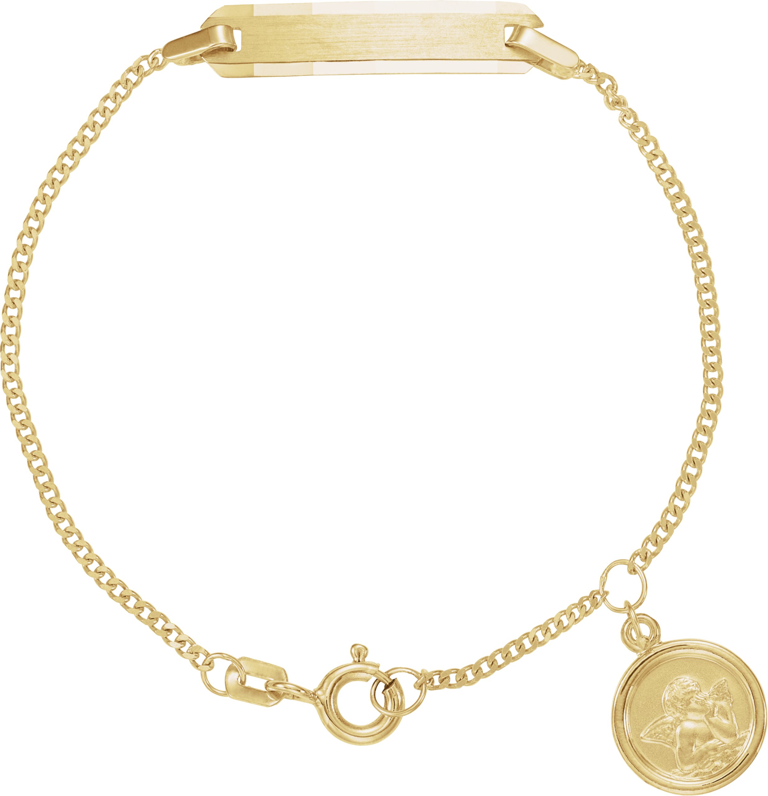 Engravable Youth Identification Bracelet with Angel Charm
