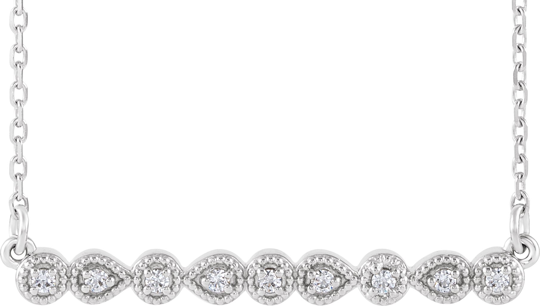 Accented Milgrain Bar Necklace or Center