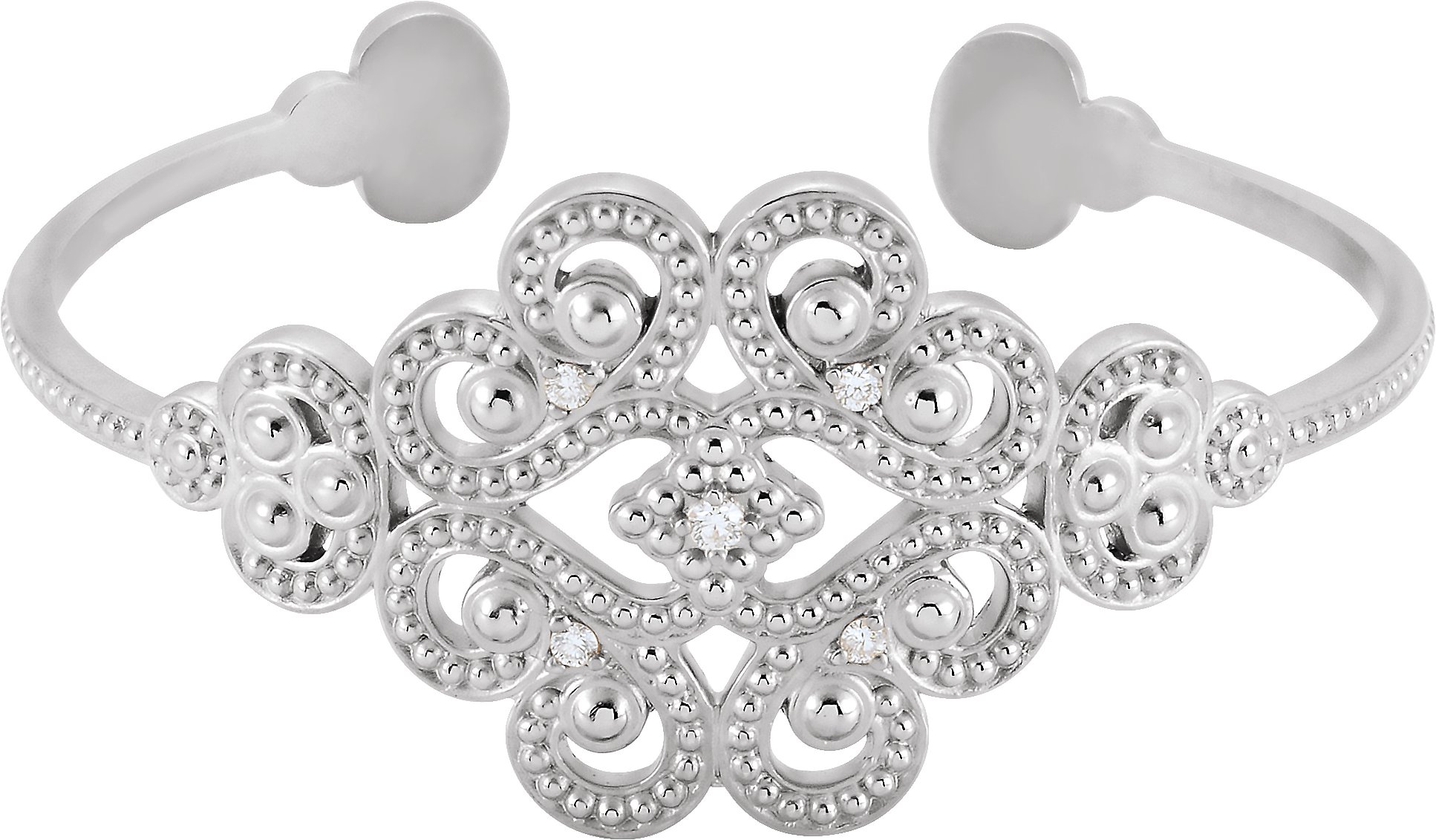 Accented Granulated Cuff Bracelet