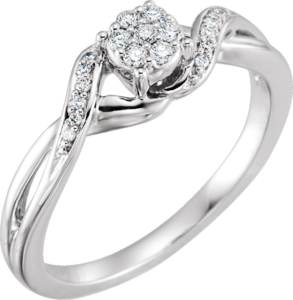 Criss-Cross Cluster Promise Ring
