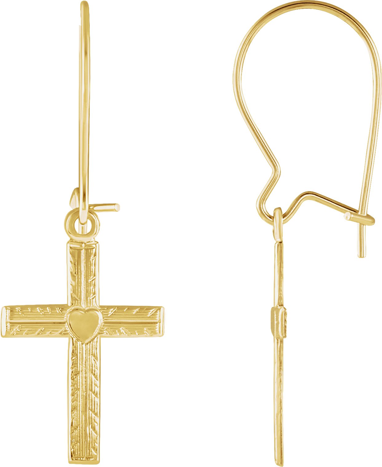 Heart & Cross Earrings