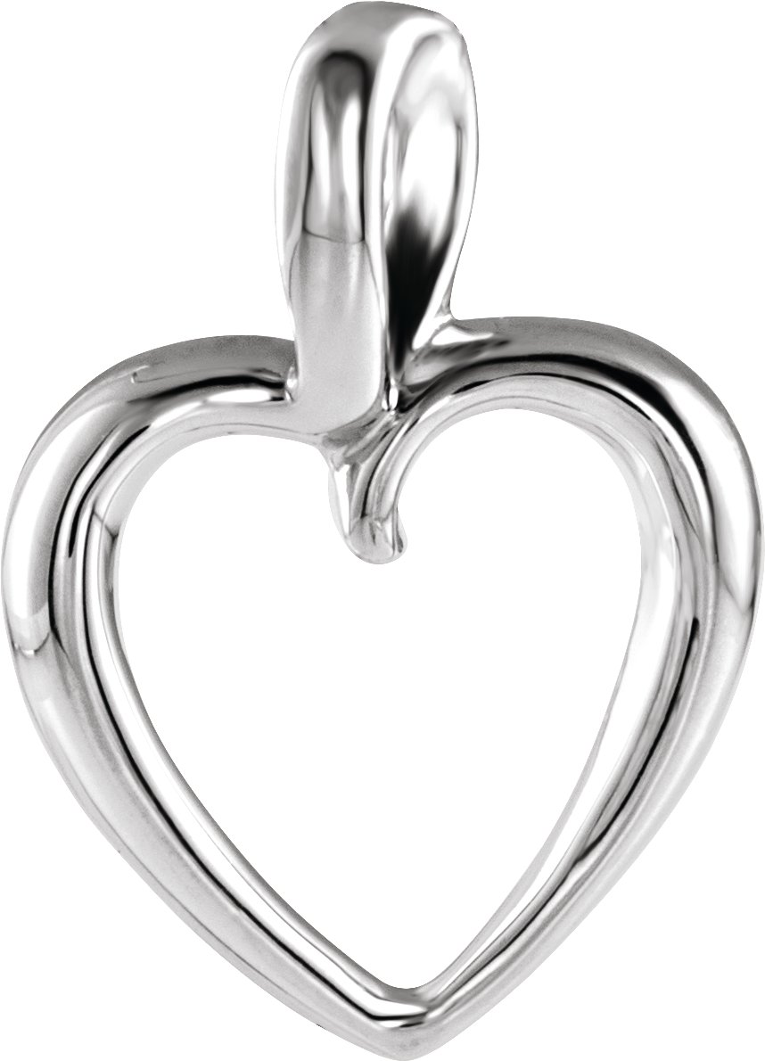 Platinum 20.7x15 mm Heart Pendant