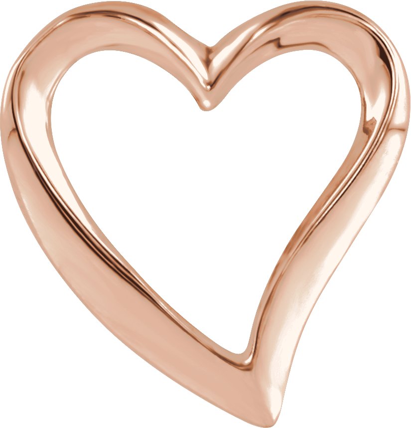 10K Rose Heart Slide Pendant