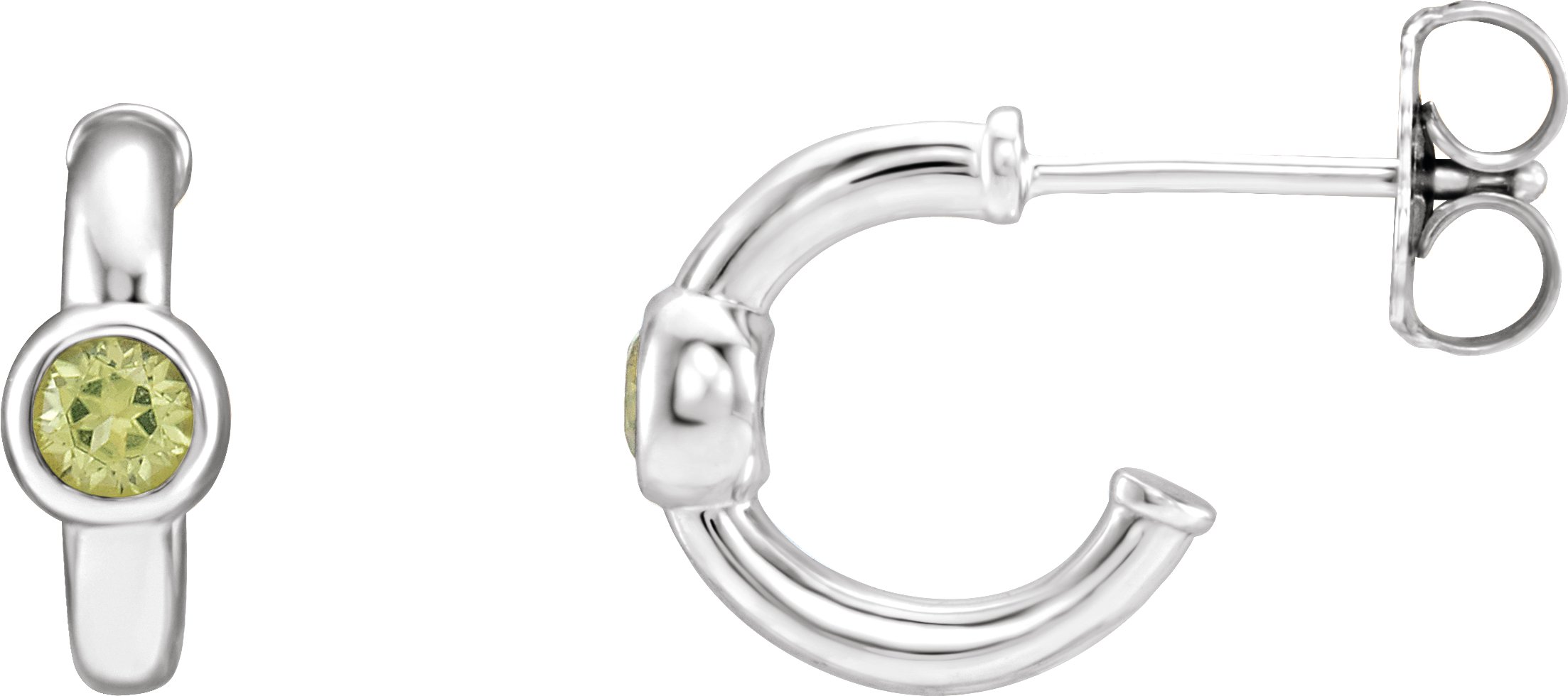 Bezel-Set Huggie Earrings