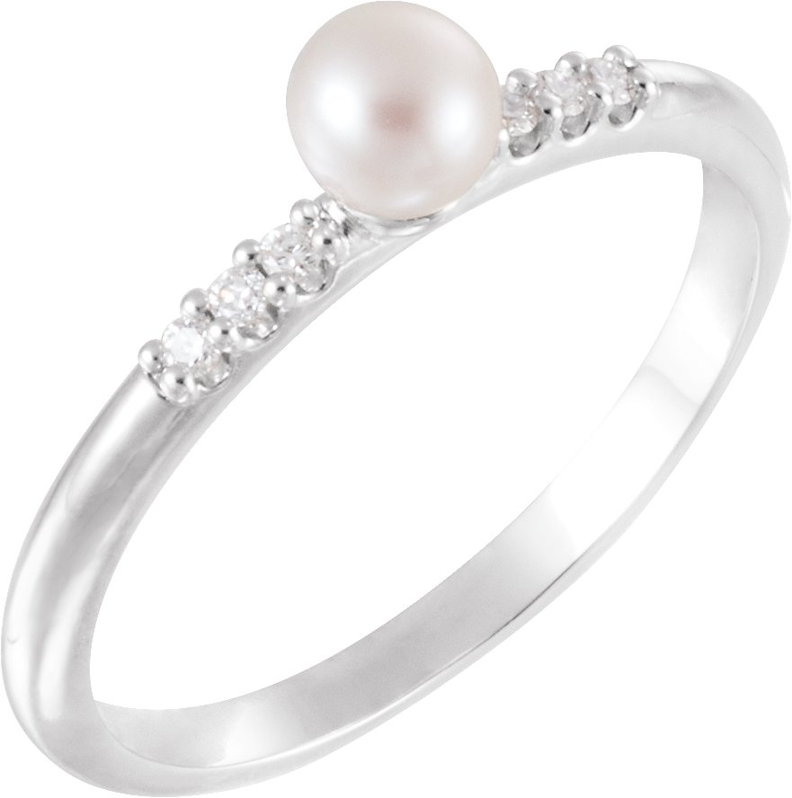 Accented Stackable Pearl Ring