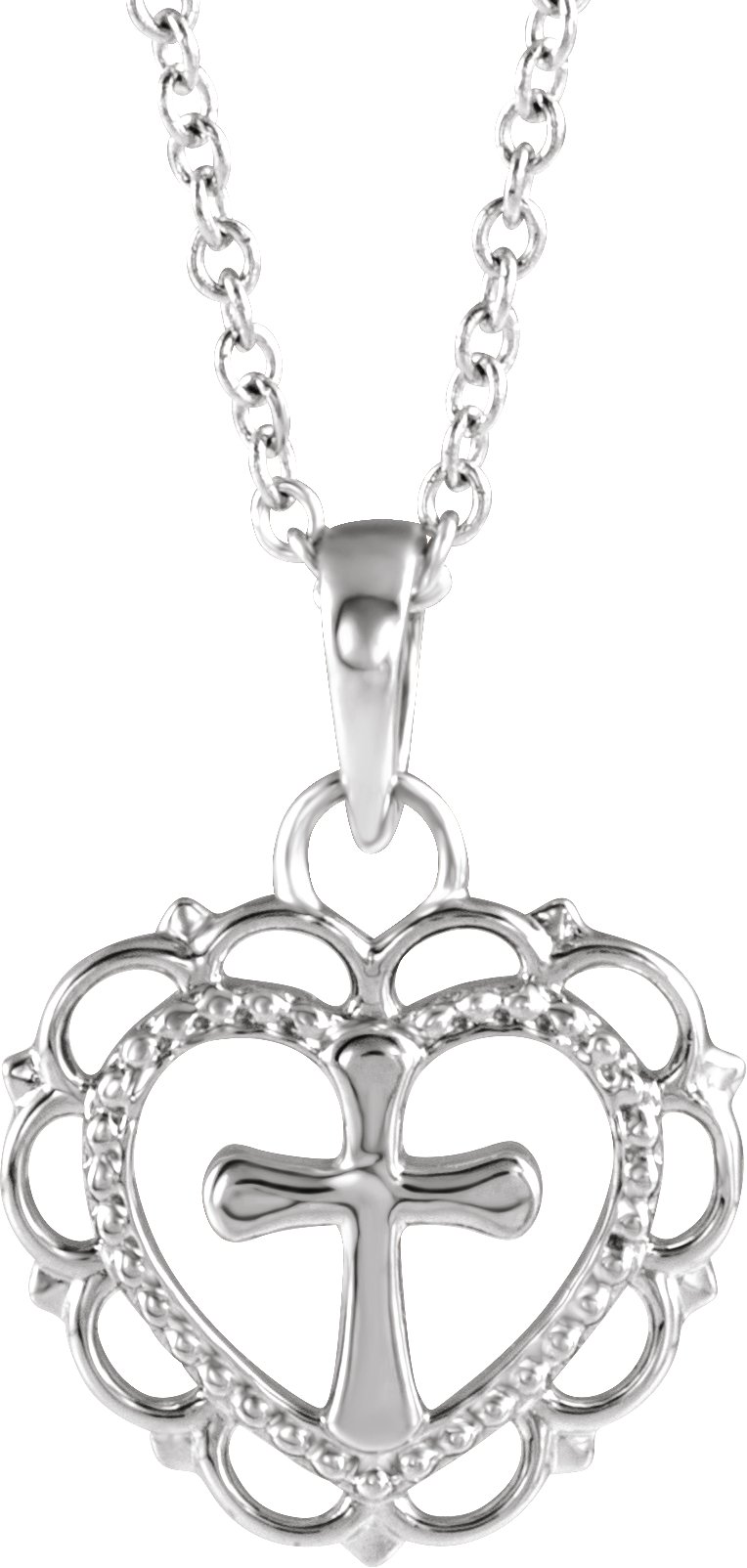 Youth Heart with Cross Necklace or Pendant