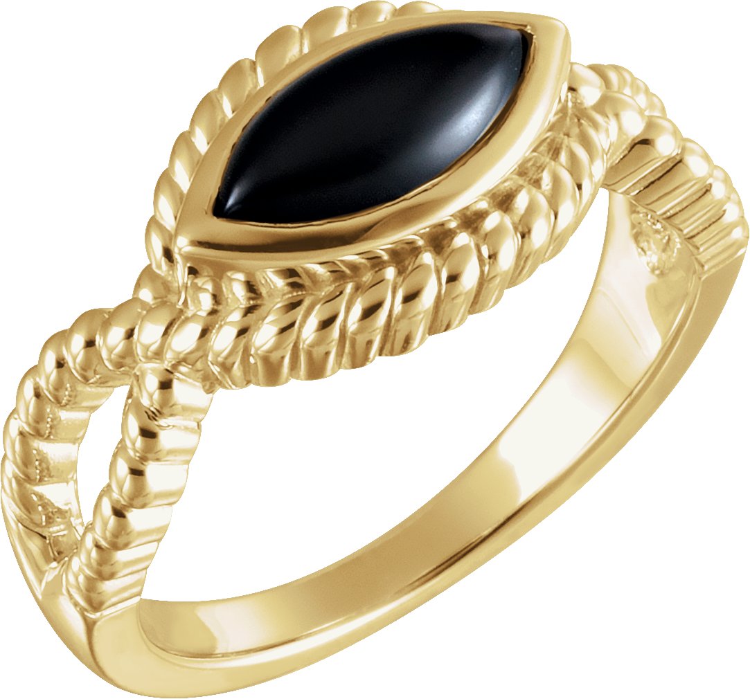 Bezel-Set Rope Ring
