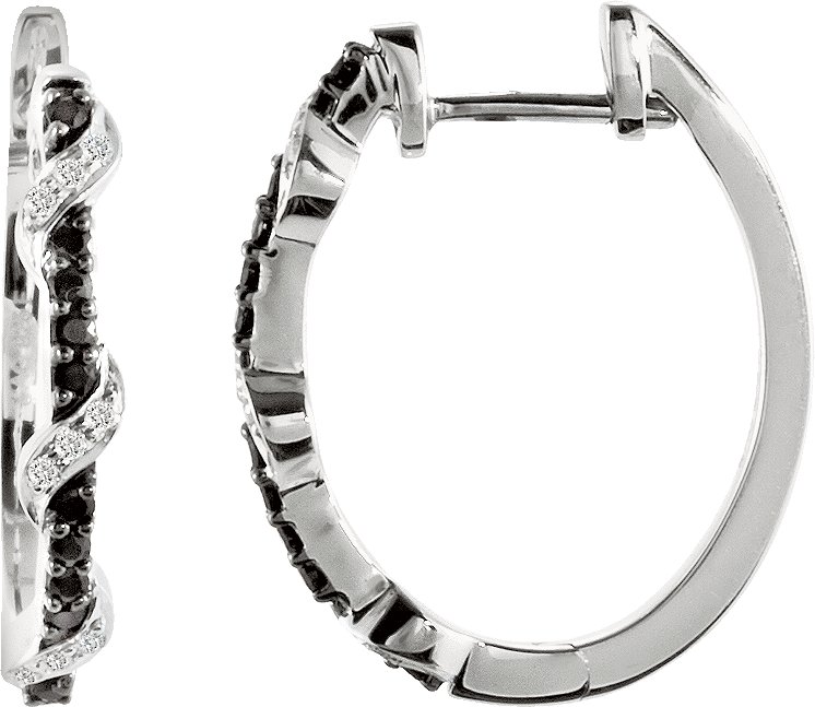 Accented U-Hoop Earrings