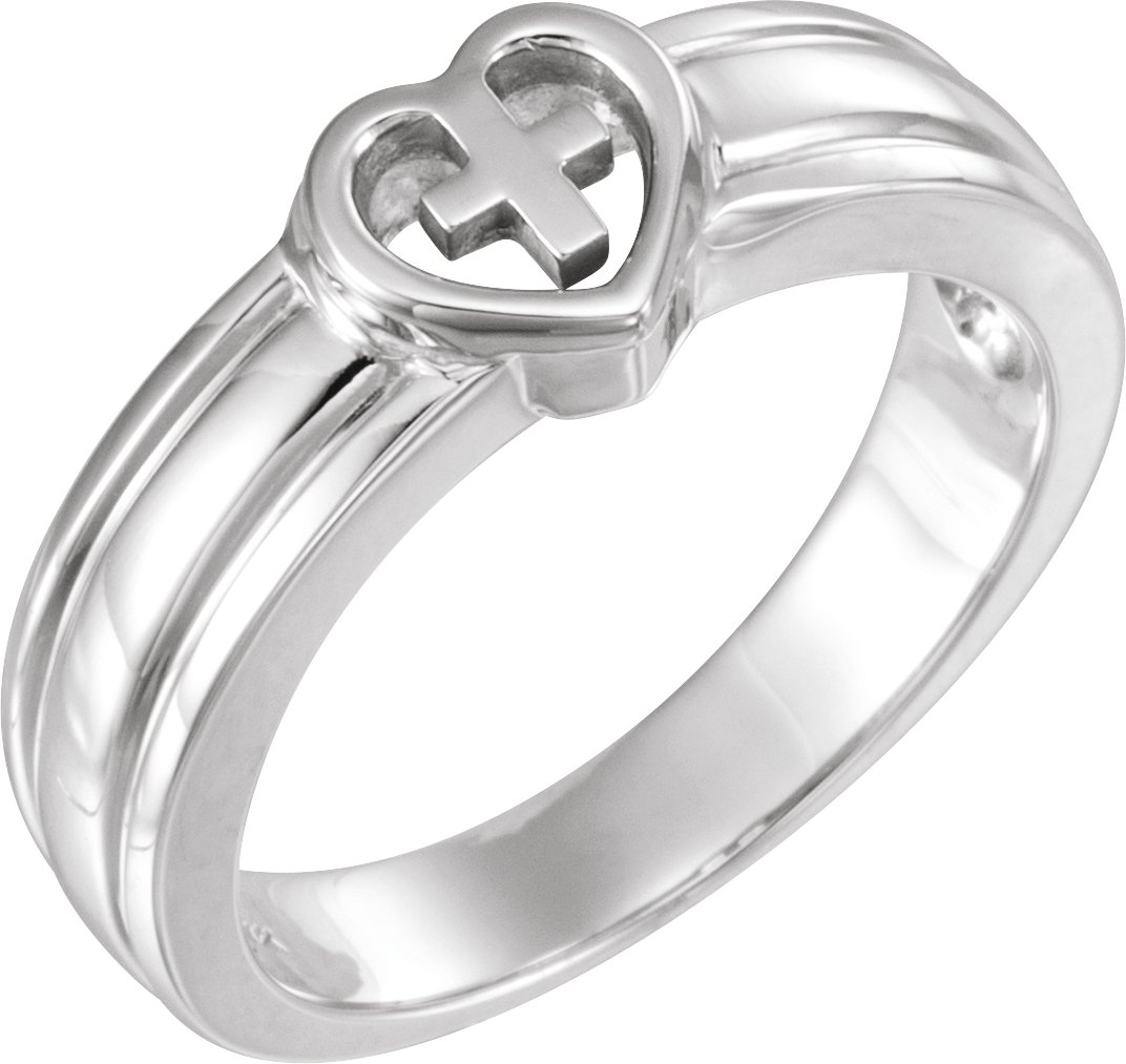 Heart & Cross Ring