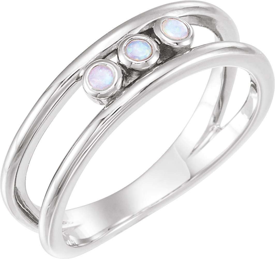 Three-Stone Bezel-Set Ring