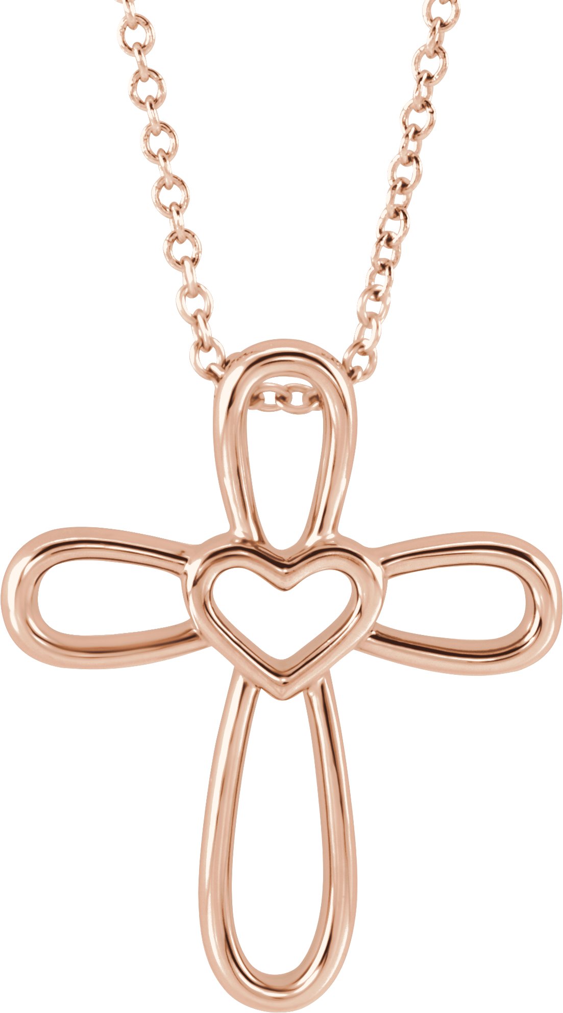 Cross with Heart Necklace or Pendant