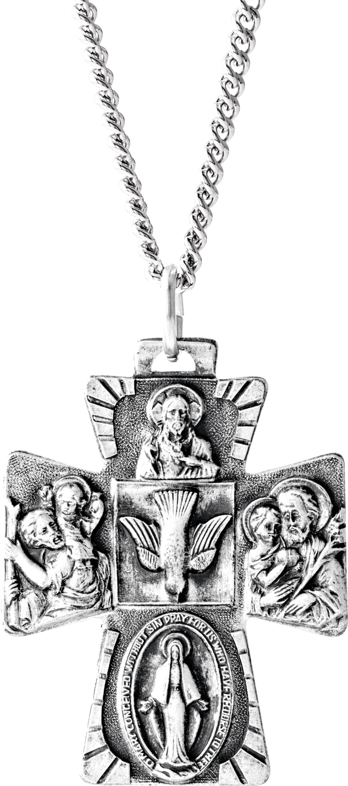 Four-Way Cross Medal Necklace or Pendant