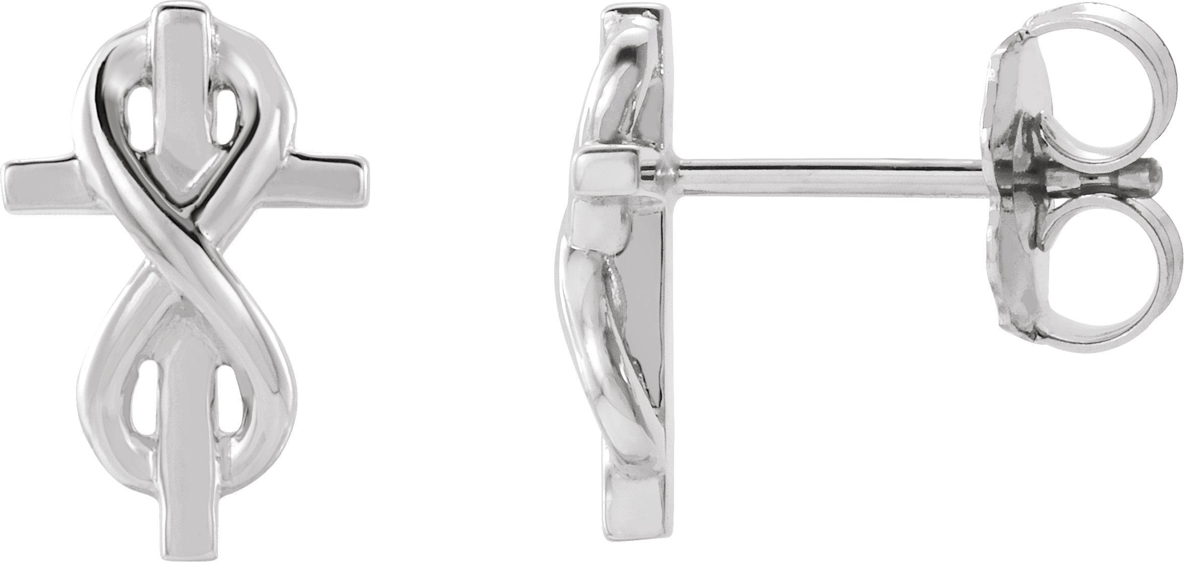 Infinity-Inspired Cross Earrings