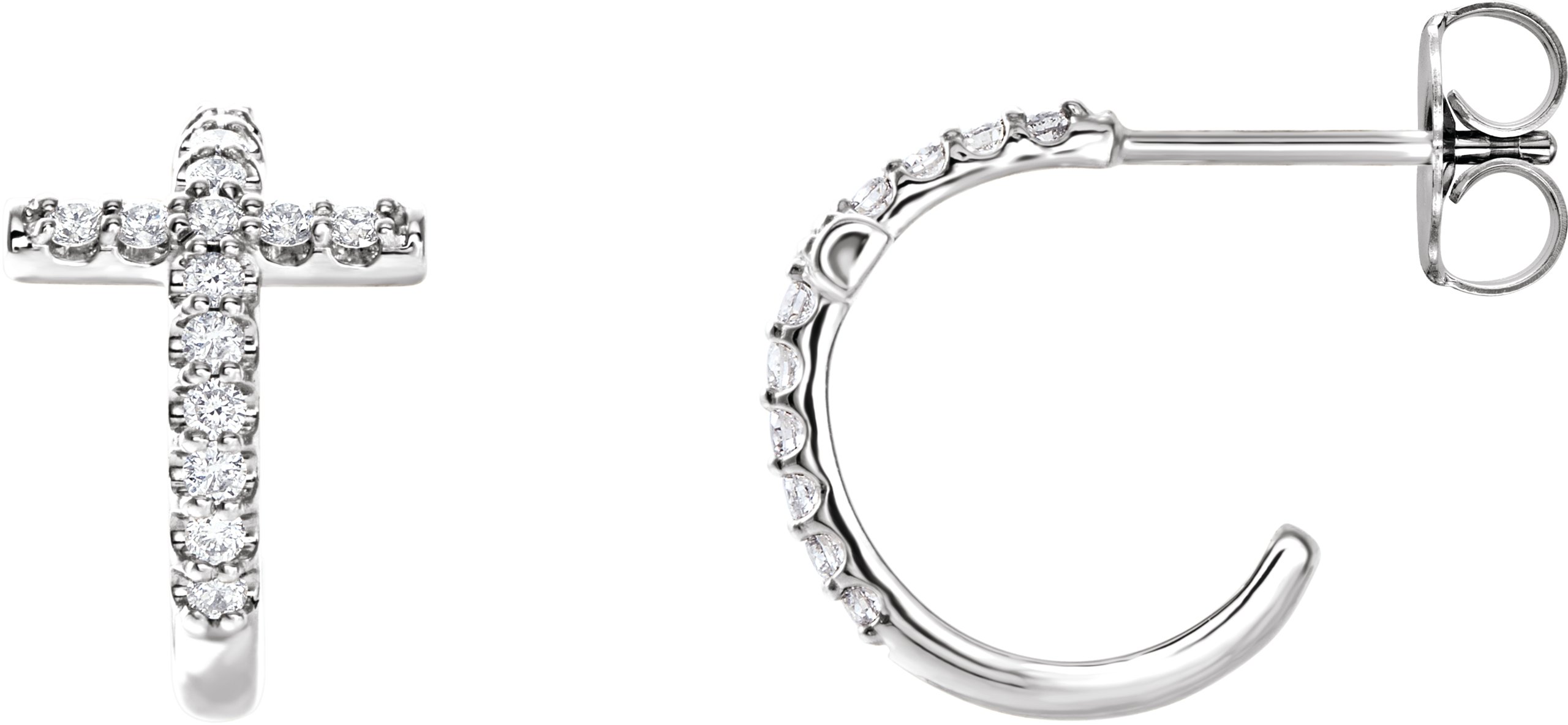 Accented Cross Hoop Earrings