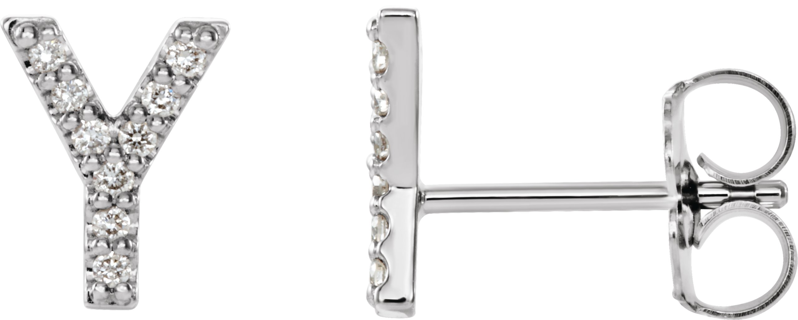 Accented Initial Stud Earrings