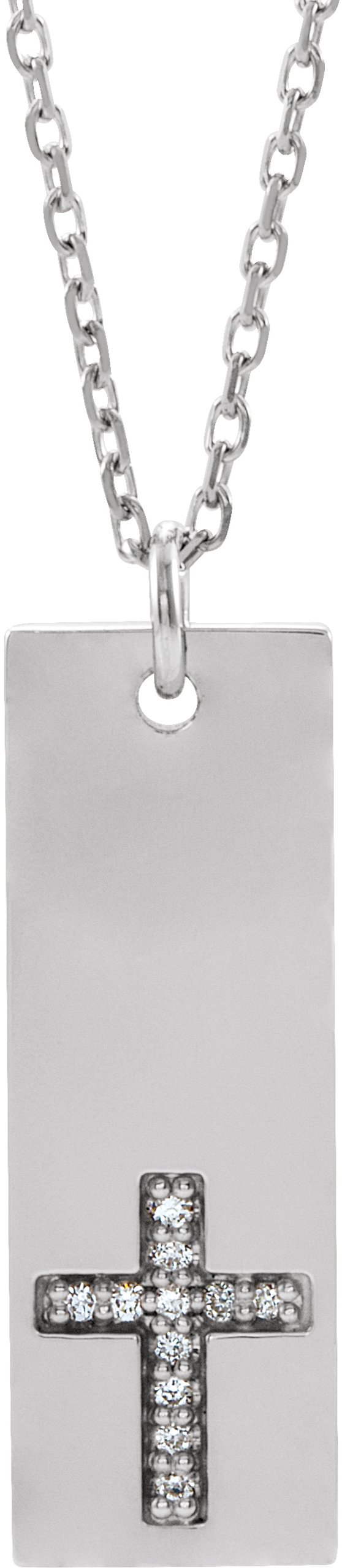 Accented Bar Cross Necklace or Pendant