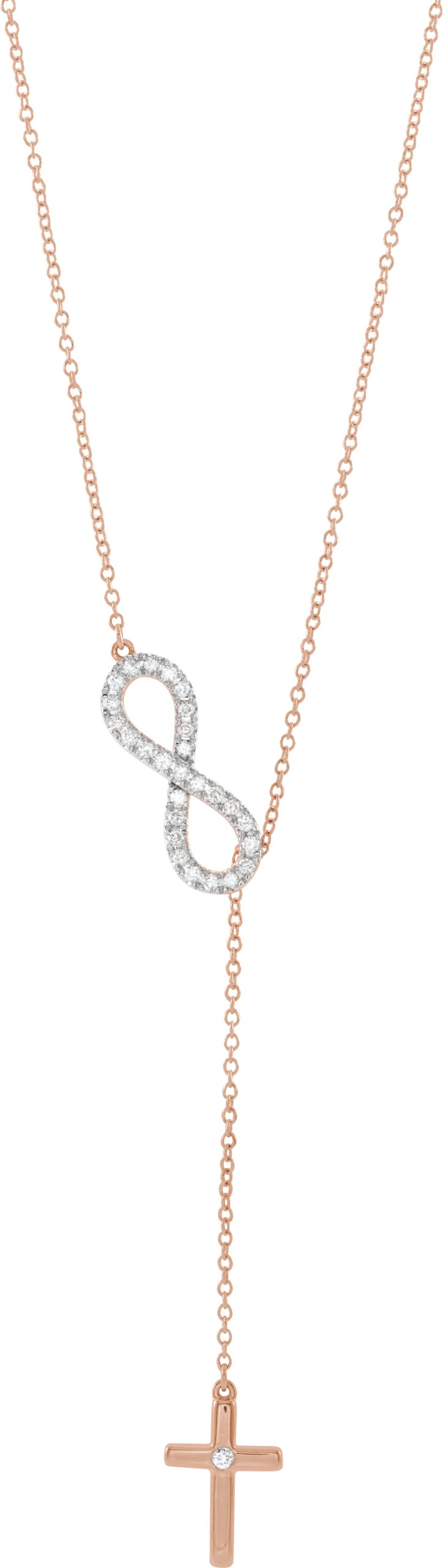 Infinity-Inspired Cross "Y" Necklace