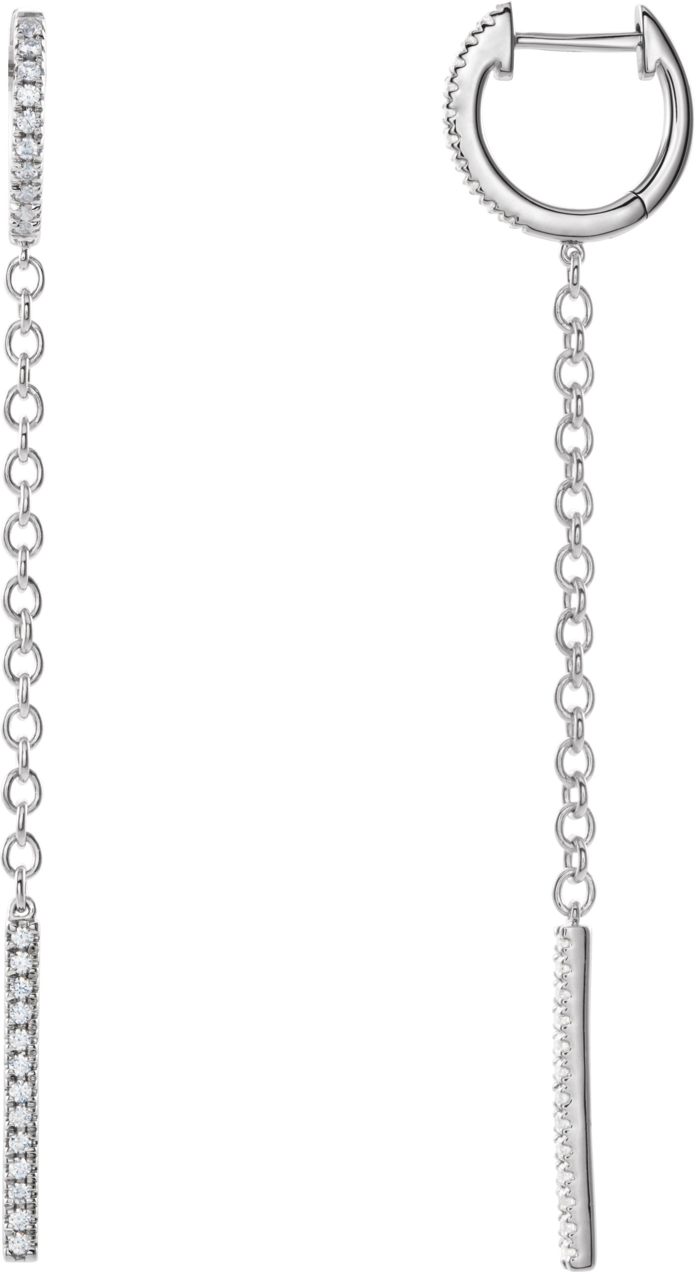 Hinged Hoop Chain Earrings