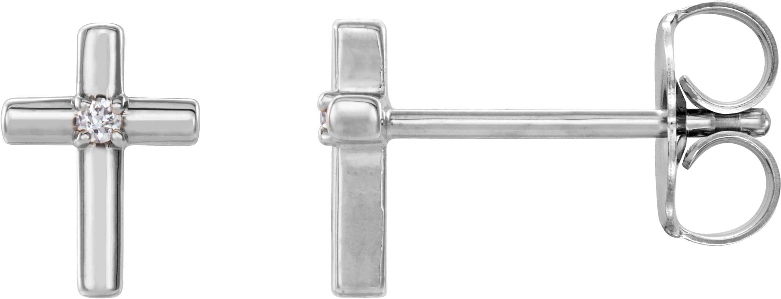 Solitaire Cross Earrings
