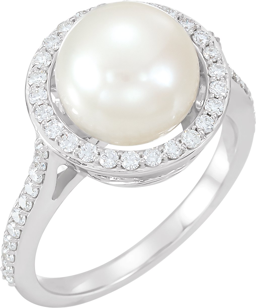 Halo-Style Pearl Ring