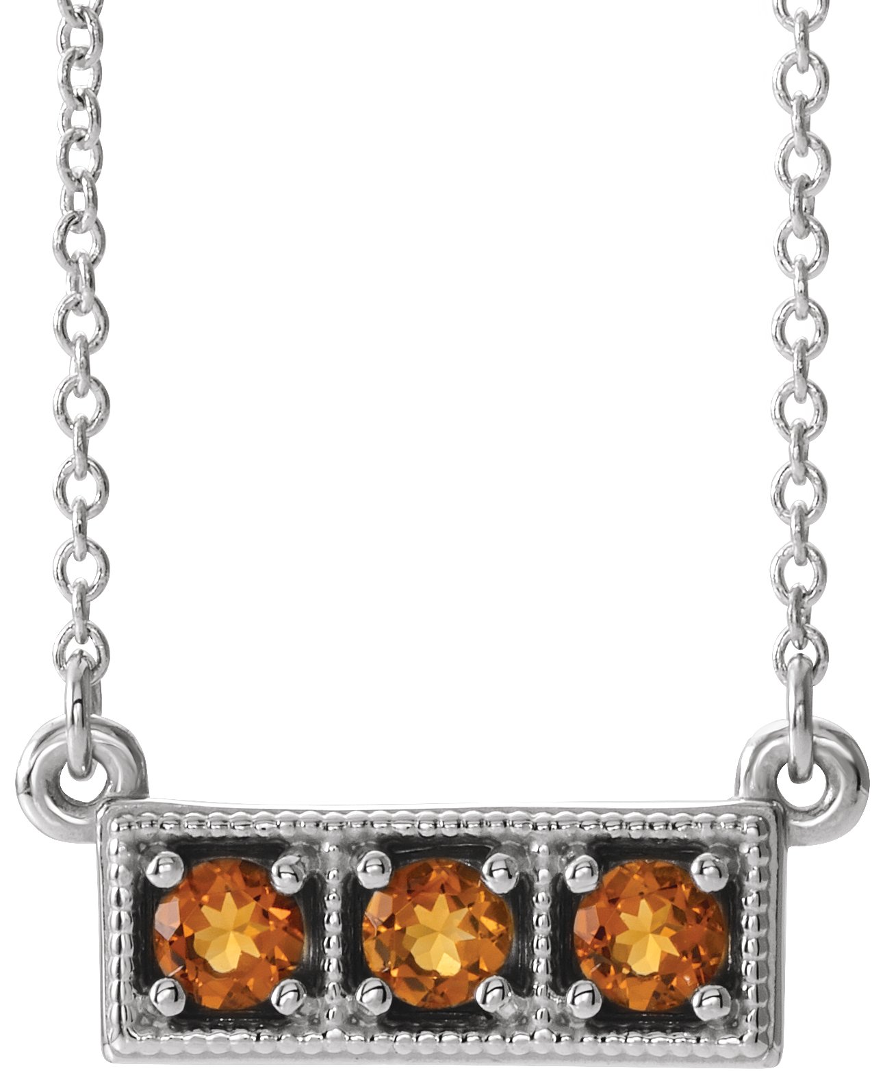 Three-Stone Bar Necklace or Center