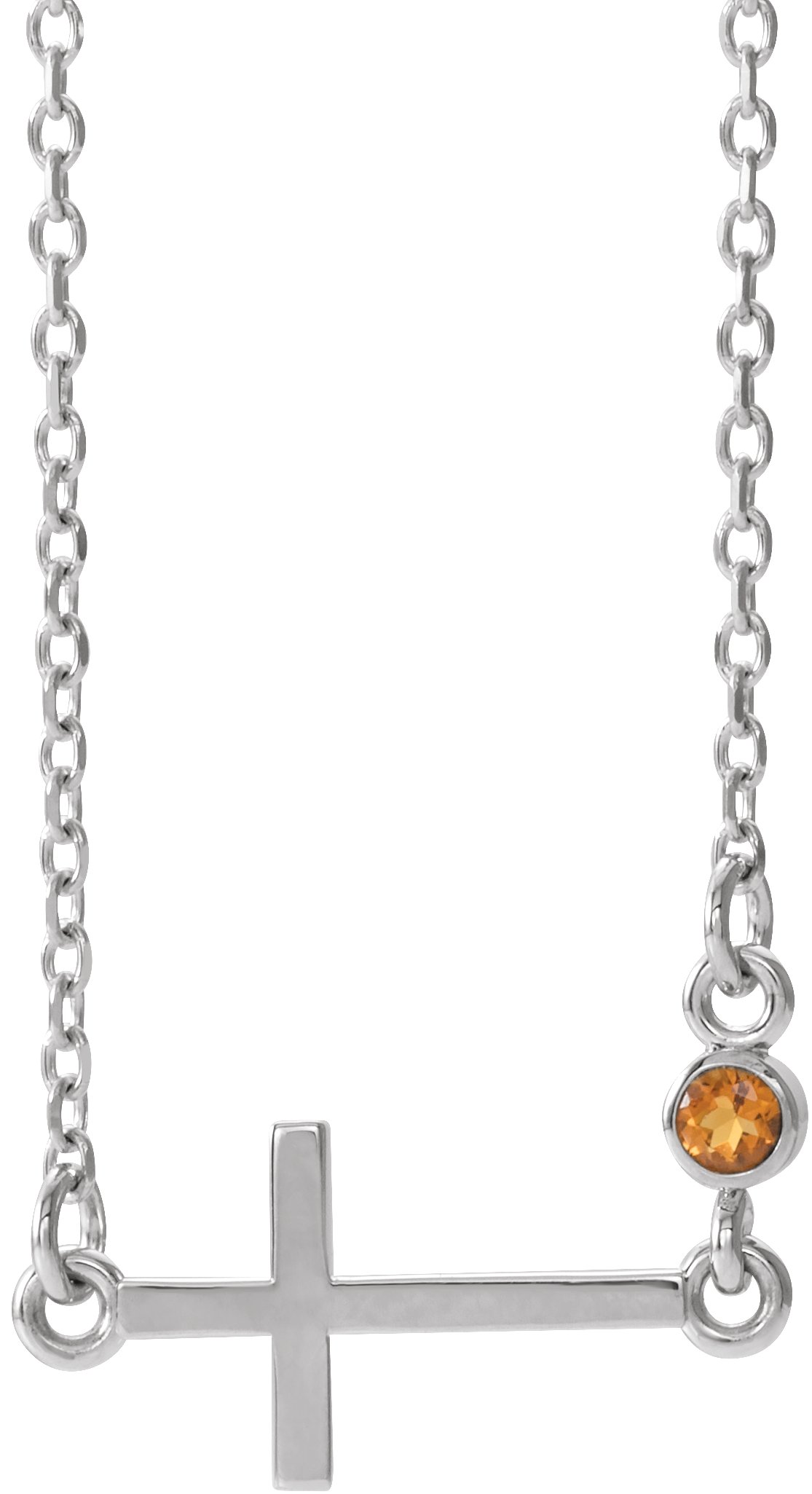Accented Sideways Cross Necklace
