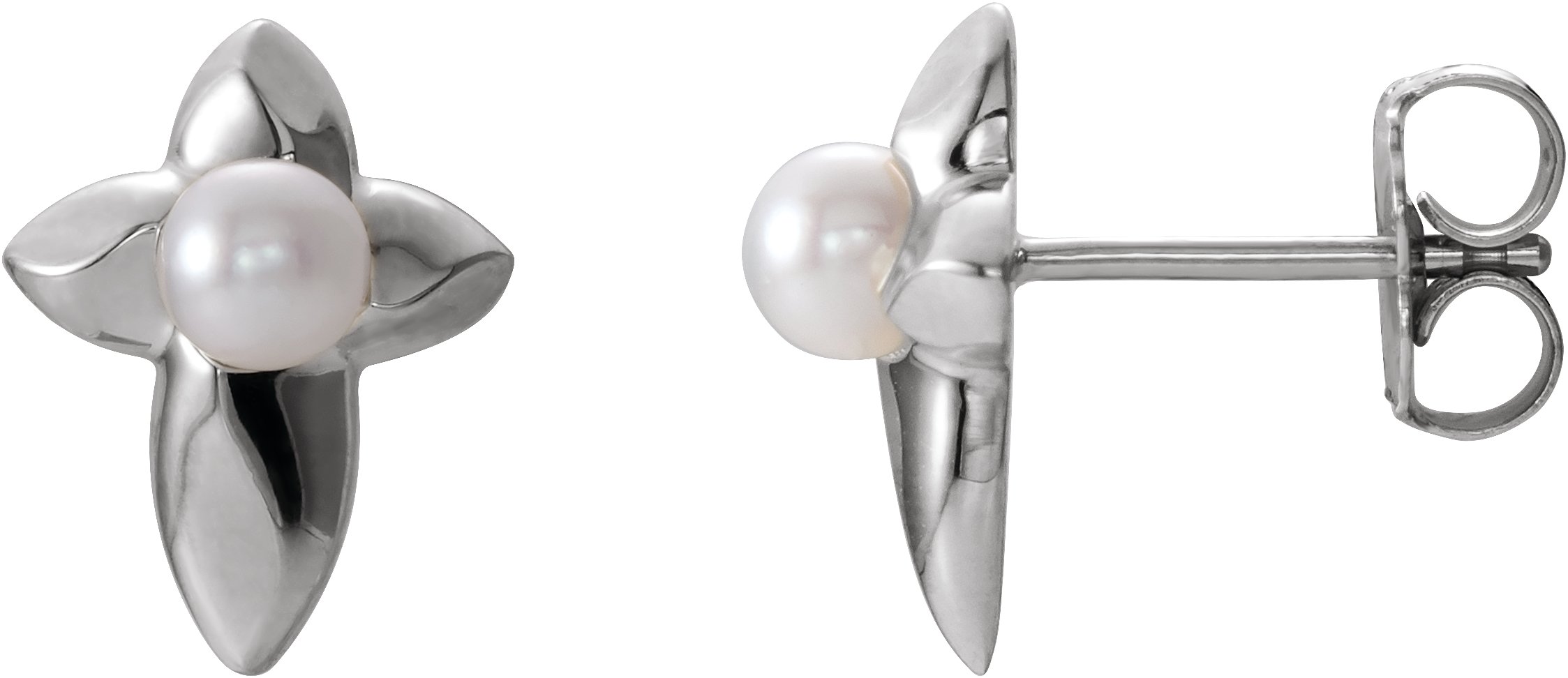 Pearl Cross Earrings
