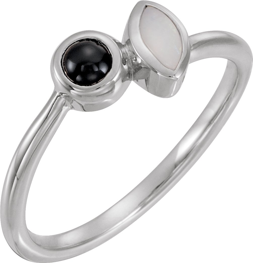 Two-Stone Bezel-Set Ring