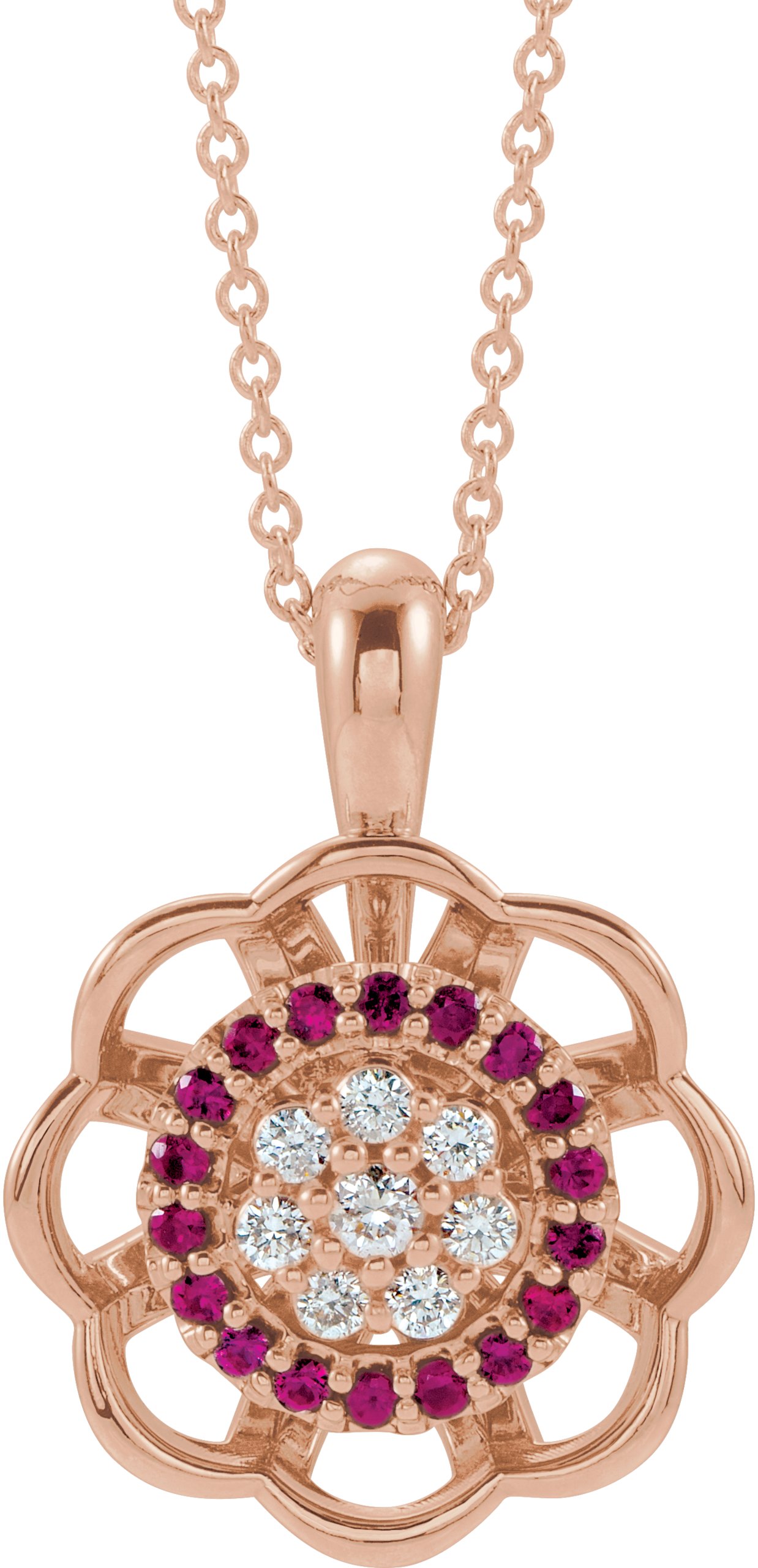 Halo-Style Cluster Necklace or Pendant