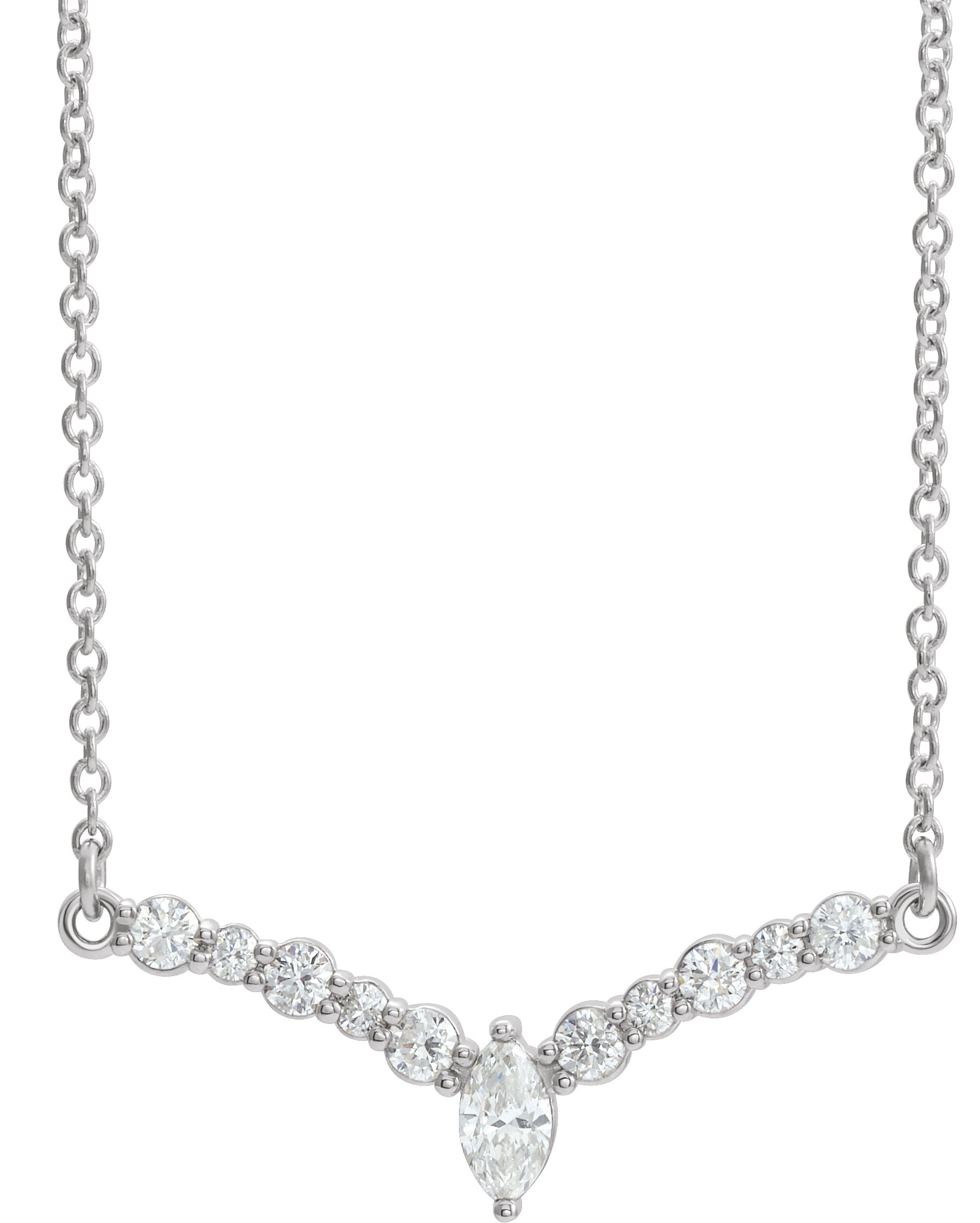 Accented V Necklace or Necklace Center