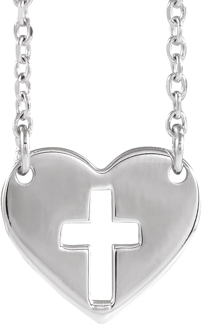 Pierced Cross Heart Necklace