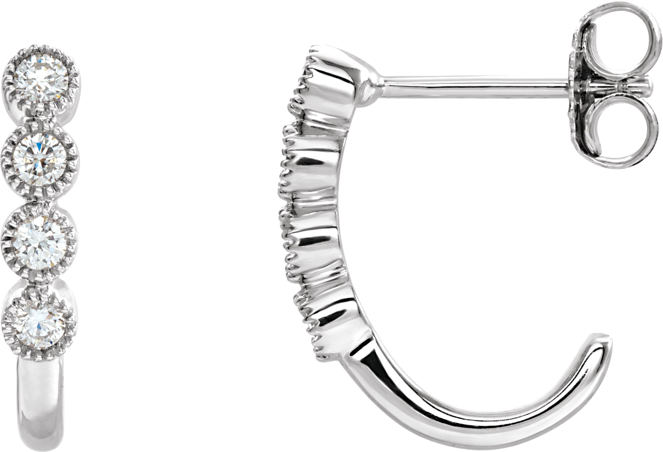 Accented J-Hoop Earrings